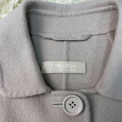 S Max Mara Long Coat Asian fit XL 42 US size L Greige Authentic