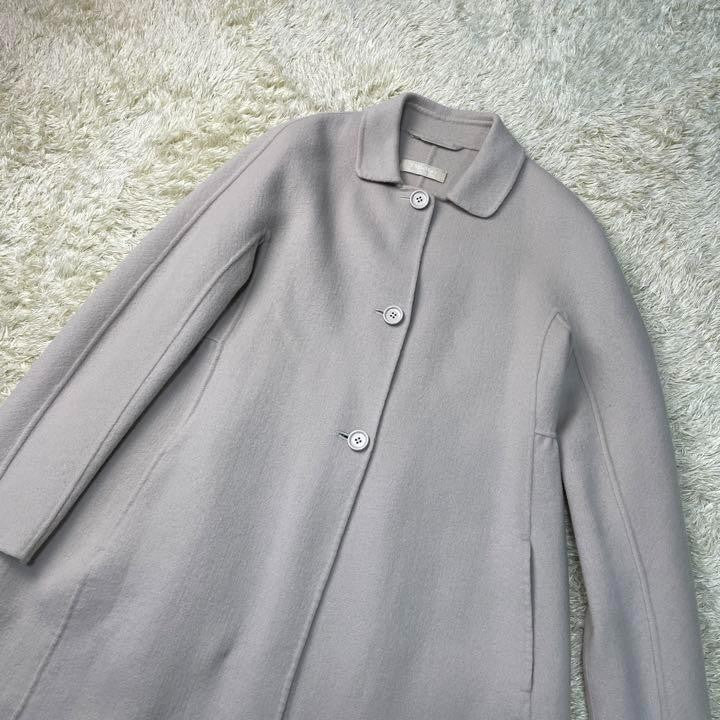 S Max Mara Long Coat Asian fit XL 42 US size L Greige Authentic