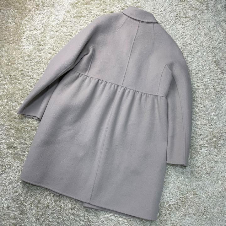 S Max Mara Long Coat Asian fit XL 42 US size L Greige Authentic