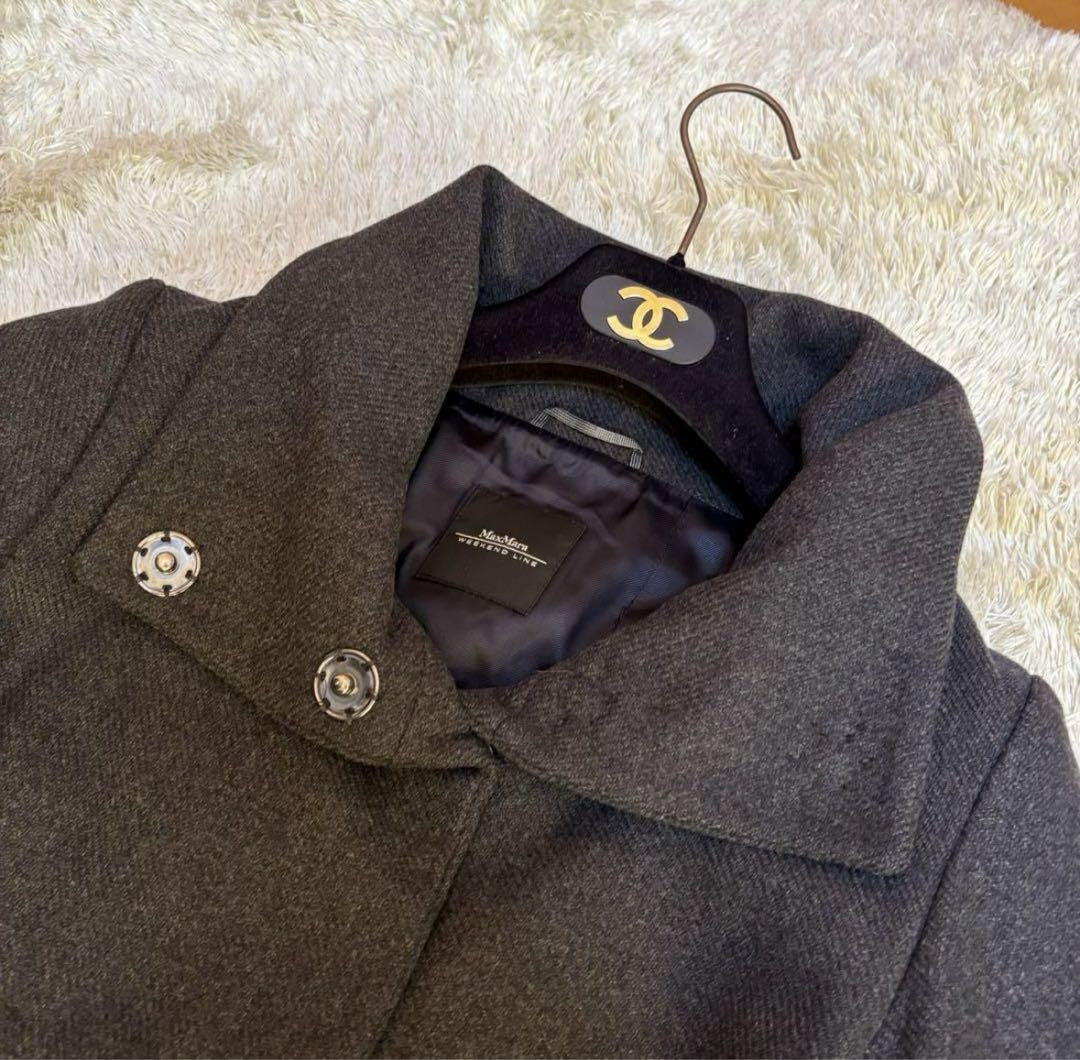 Weekend Max Mara Long Coat Asian fit M US size S Gray Authentic