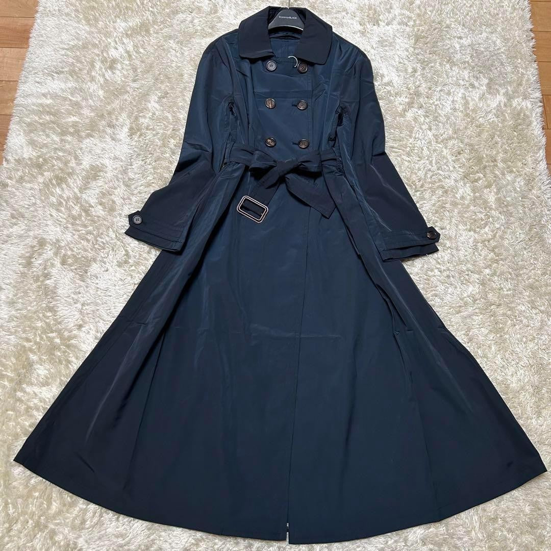 Max Mara Trench Coat Asian fit M 38 US size S Navy Black Authentic