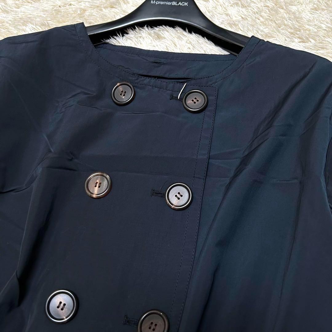 Max Mara Trench Coat Asian fit M 38 US size S Navy Black Authentic