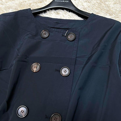Max Mara Trench Coat Asian fit M 38 US size S Navy Black Authentic