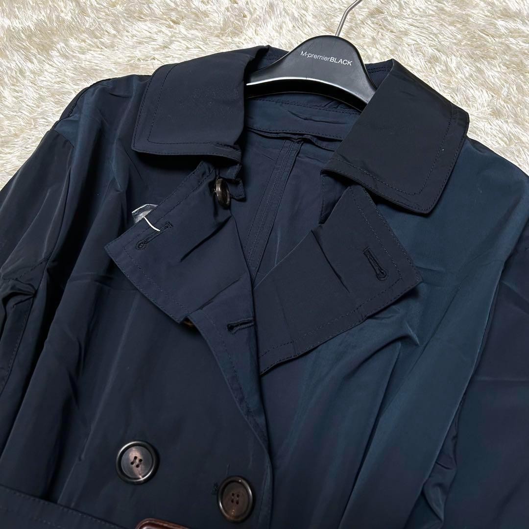 Max Mara Trench Coat Asian fit M 38 US size S Navy Black Authentic