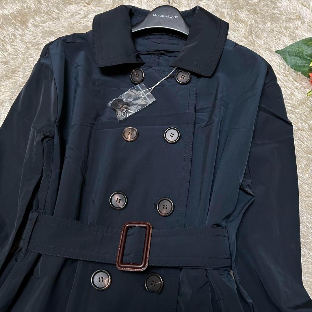 Max Mara Trench Coat Asian fit M 38 US size S Navy Black Authentic