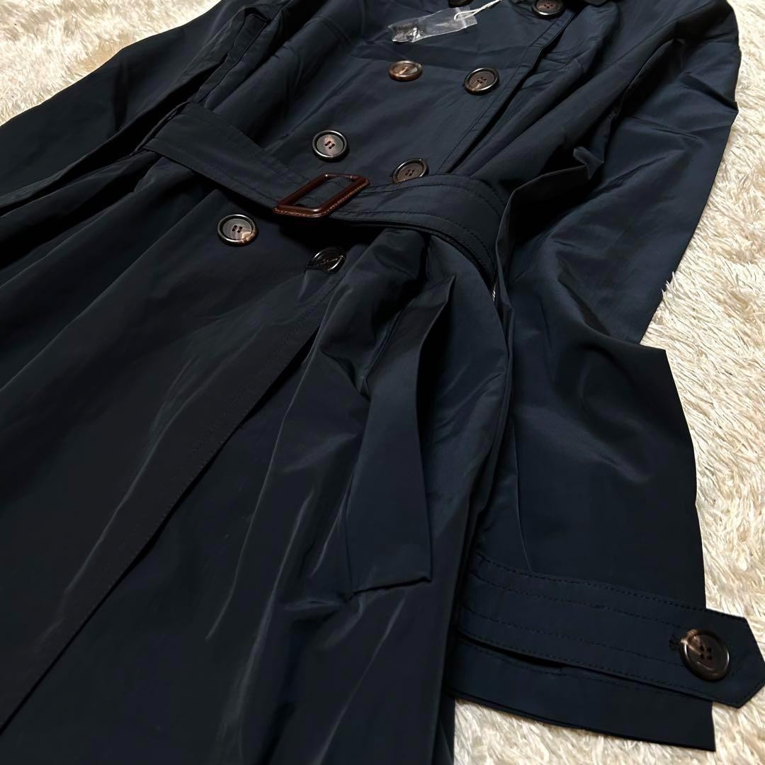 Max Mara Trench Coat Asian fit M 38 US size S Navy Black Authentic
