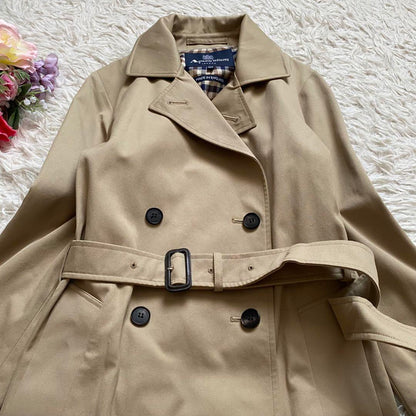 Aquascutum Trench Coat Club Check Asian fit XL 42 US size L Beige Authentic