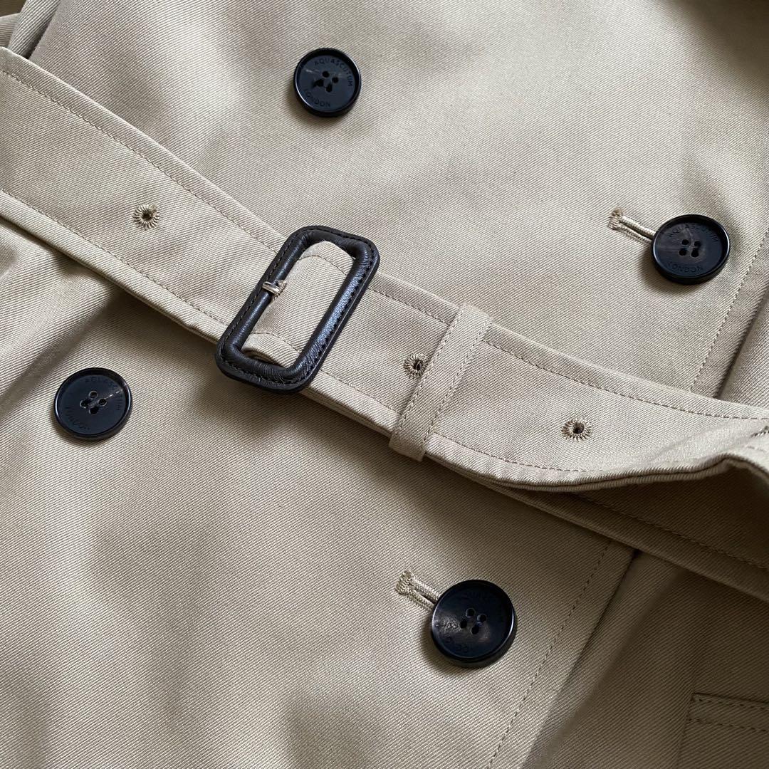 Aquascutum Trench Coat Club Check Asian fit XL 42 US size L Beige Authentic