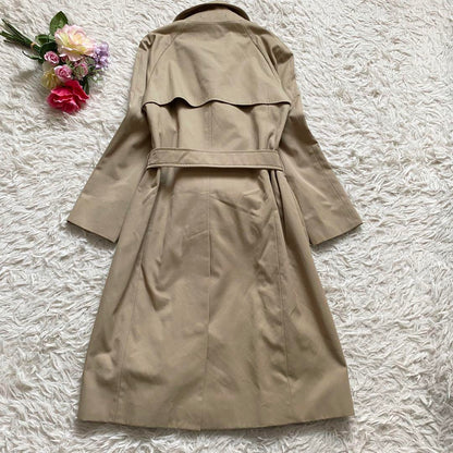 Aquascutum Trench Coat Club Check Asian fit XL 42 US size L Beige Authentic