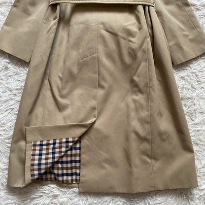 Aquascutum Trench Coat Club Check Asian fit XL 42 US size L Beige Authentic