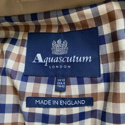 Aquascutum Trench Coat Club Check Asian fit XL 42 US size L Beige Authentic
