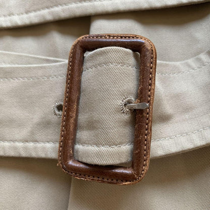 Aquascutum Trench Coat Club Check FREE SIZE Beige Authentic