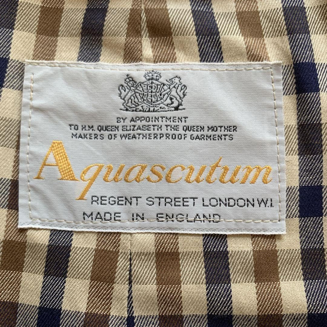 Aquascutum Trench Coat Club Check FREE SIZE Beige Authentic