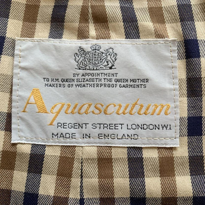 Aquascutum Trench Coat Club Check FREE SIZE Beige Authentic