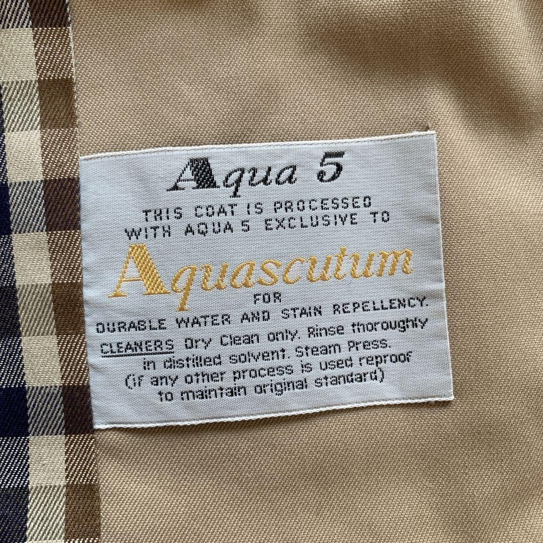 Aquascutum Trench Coat Club Check FREE SIZE Beige Authentic