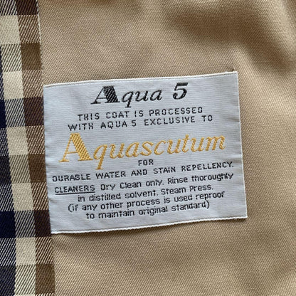 Aquascutum Trench Coat Club Check FREE SIZE Beige Authentic