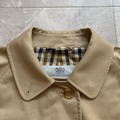 Aquascutum Trench Coat Club Check FREE SIZE Beige Authentic