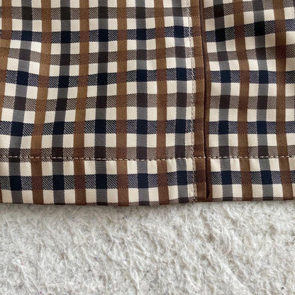 Aquascutum Trench Coat Club Check Asian fit M US size S Brown Authentic