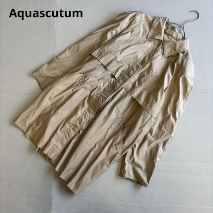 Aquascutum Coat Club Check Asian fit M US size S Beige Authentic