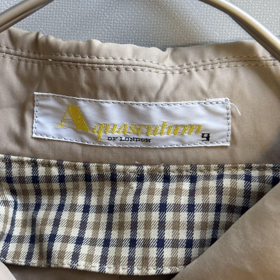 Aquascutum Coat Club Check Asian fit M US size S Beige Authentic