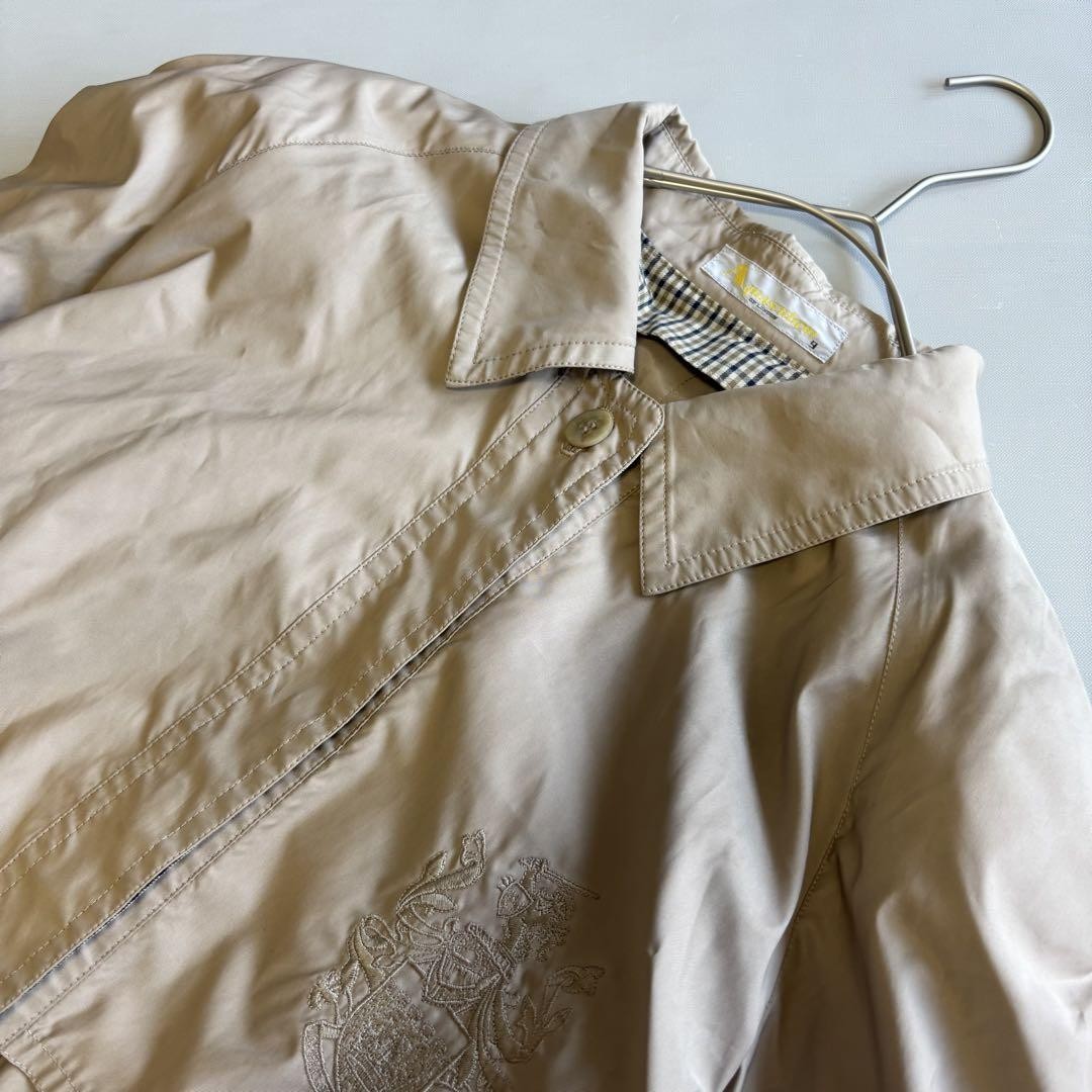 Aquascutum Coat Club Check Asian fit M US size S Beige Authentic