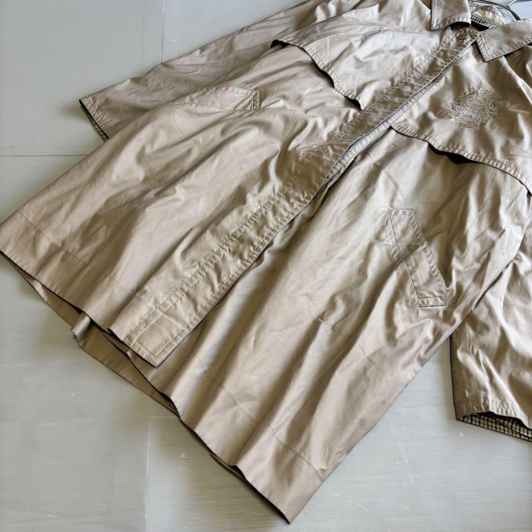 Aquascutum Coat Club Check Asian fit M US size S Beige Authentic