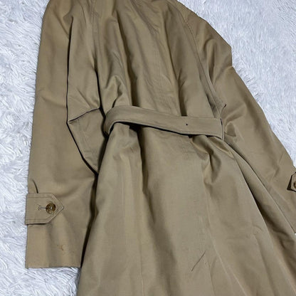 Aquascutum Trench Coat Club Check FREE SIZE Beige Authentic
