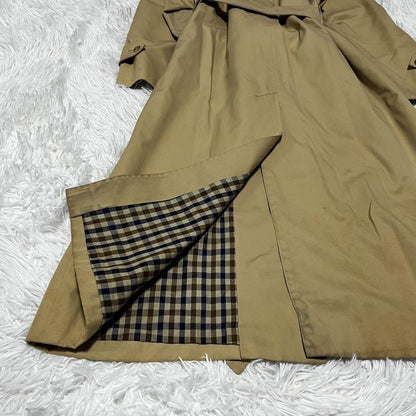 Aquascutum Trench Coat Club Check FREE SIZE Beige Authentic