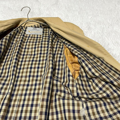 Aquascutum Trench Coat Club Check FREE SIZE Beige Authentic