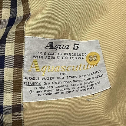 Aquascutum Trench Coat Club Check FREE SIZE Beige Authentic