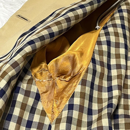Aquascutum Trench Coat Club Check FREE SIZE Beige Authentic