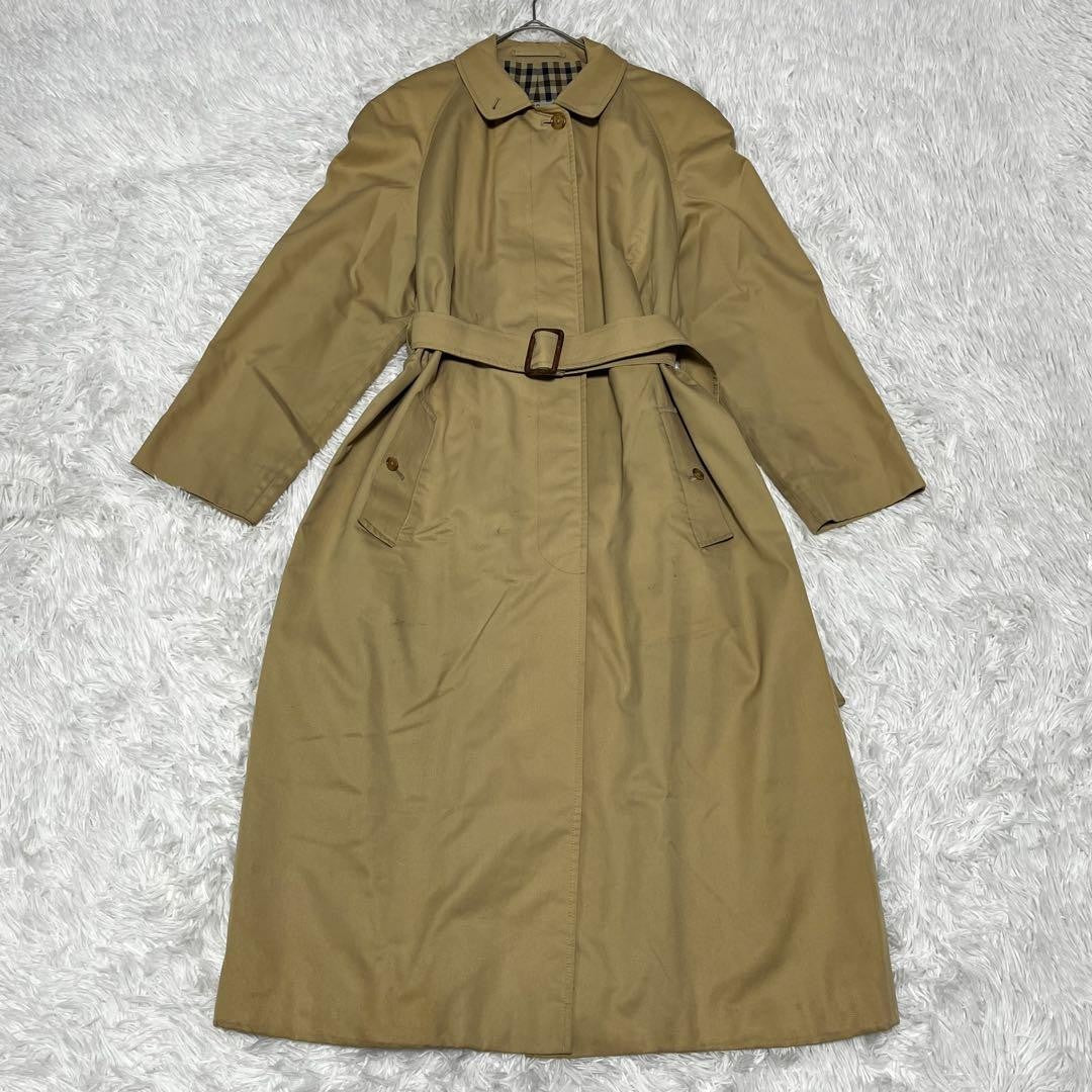 Aquascutum Trench Coat Club Check FREE SIZE Beige Authentic