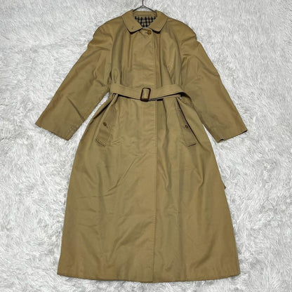 Aquascutum Trench Coat Club Check FREE SIZE Beige Authentic