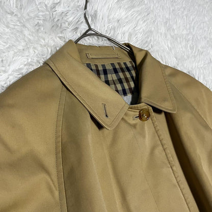 Aquascutum Trench Coat Club Check FREE SIZE Beige Authentic