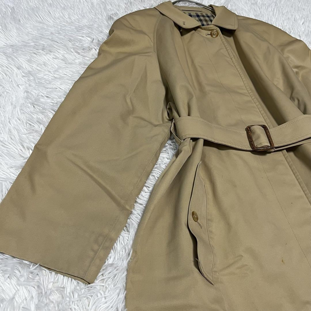 Aquascutum Trench Coat Club Check FREE SIZE Beige Authentic