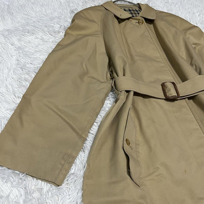 Aquascutum Trench Coat Club Check FREE SIZE Beige Authentic