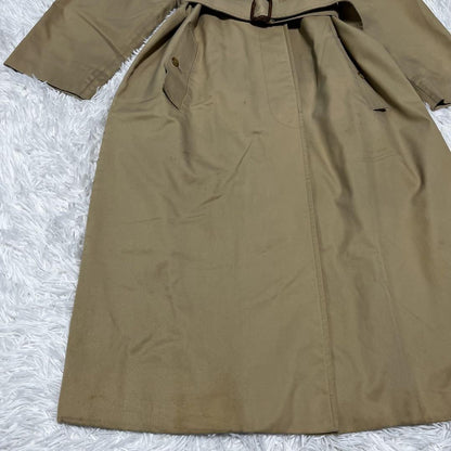 Aquascutum Trench Coat Club Check FREE SIZE Beige Authentic