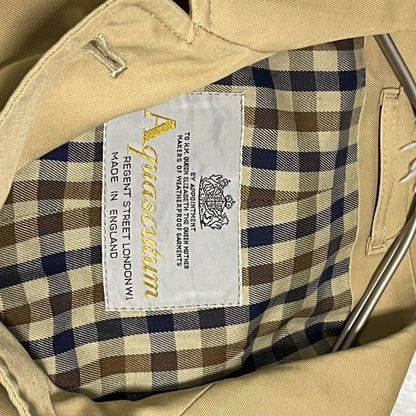 Aquascutum Trench Coat Club Check FREE SIZE Beige Authentic