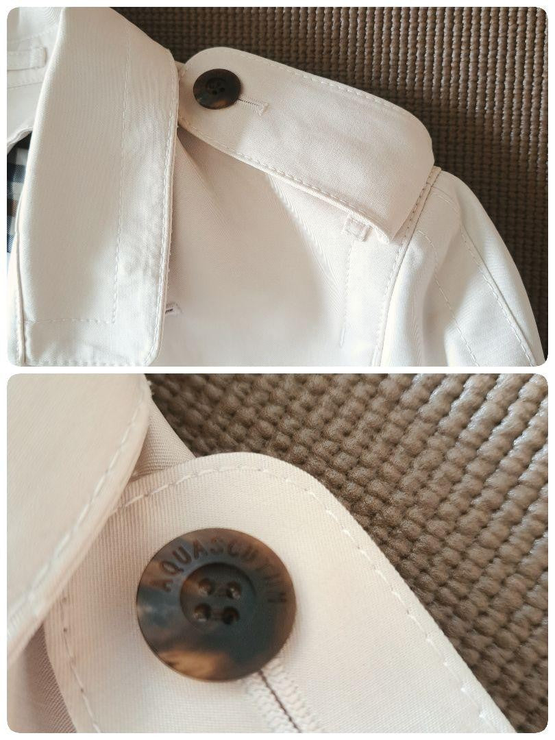 Aquascutum Trench Coat Club Check Asian fit L US size M Light Beige Authentic