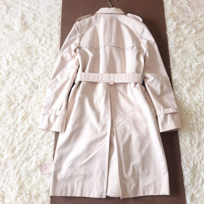 Aquascutum Trench Coat Club Check Asian fit L US size M Light Beige Authentic