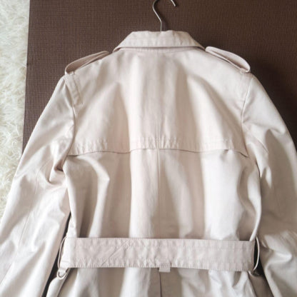 Aquascutum Trench Coat Club Check Asian fit L US size M Light Beige Authentic