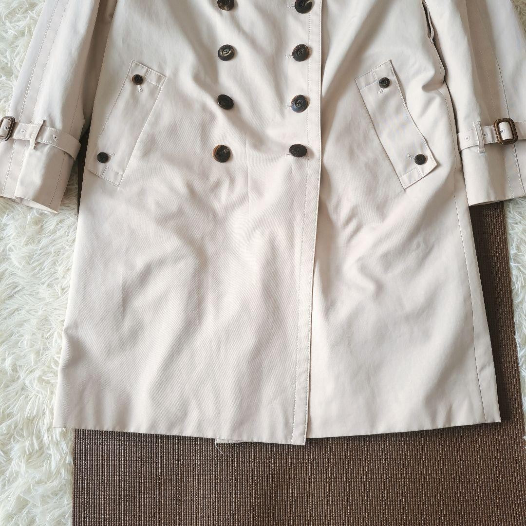 Aquascutum Trench Coat Club Check Asian fit L US size M Light Beige Authentic