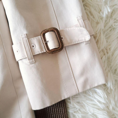 Aquascutum Trench Coat Club Check Asian fit L US size M Light Beige Authentic