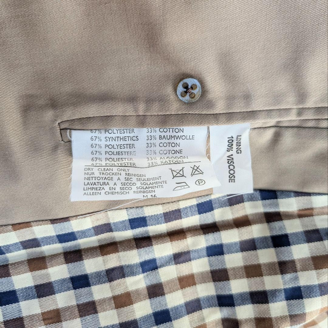 Aquascutum Coat Club Check Asian fit M 38 US size S Beige Authentic