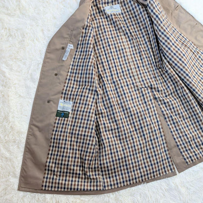Aquascutum Coat Club Check Asian fit M 38 US size S Beige Authentic