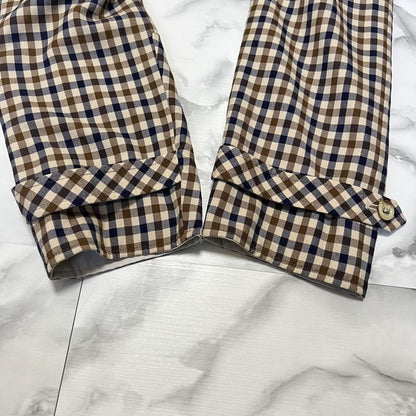 Aquascutum Trench Coat 2way Club Check Asian fit M US size S Beige Authentic