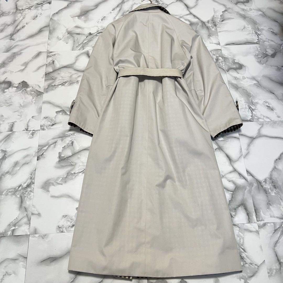 Aquascutum Trench Coat 2way Club Check Asian fit M US size S Beige Authentic