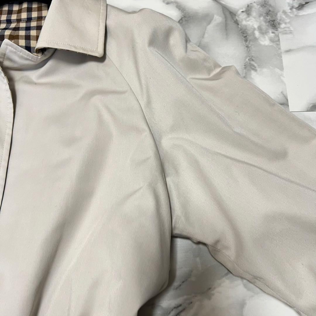 Aquascutum Trench Coat 2way Club Check Asian fit M US size S Beige Authentic
