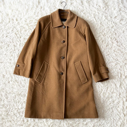 Aquascutum Coat Club Check Asian fit M US size S Camel Authentic