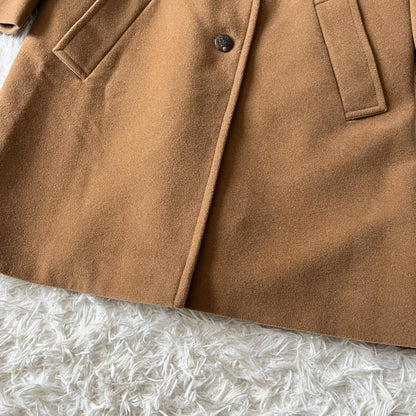 Aquascutum Coat Club Check Asian fit M US size S Camel Authentic